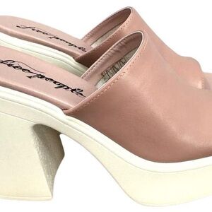 Free People Pink Women's Platform Mules